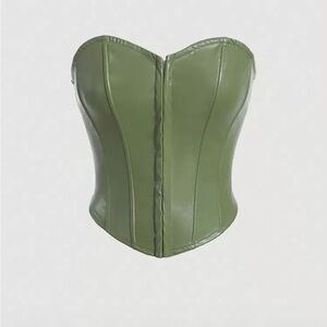 SHEIN Olive Green Corset Top